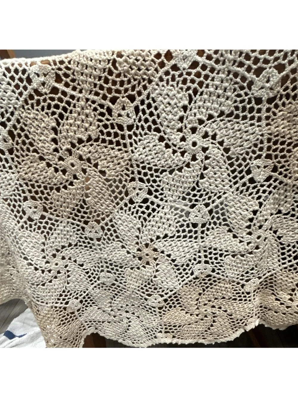 Vintage, Hand-Made in the 40’s, Crocheted Lace made for bedspread or table cloth